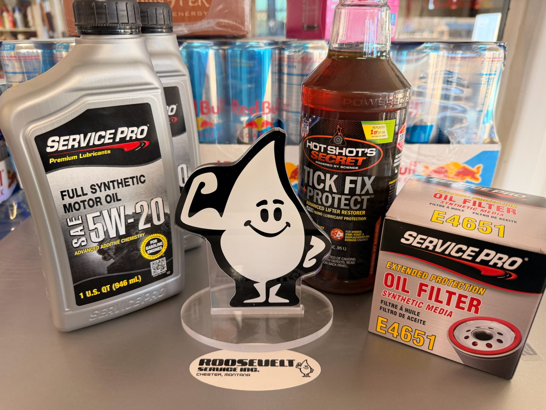 Drippy product picks on display at Roosevelt Service