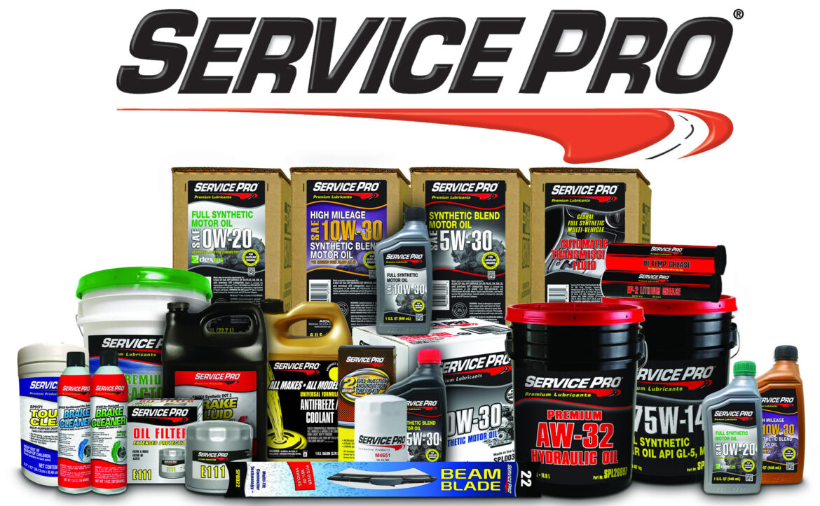 Service Pro oils, lubricants, filters, and shop products available locally